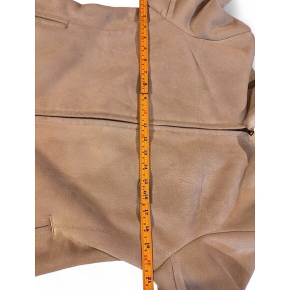 Fleet Street Women’s Faux Fur Suede Jacket Coat Hooded Fleece Size Small - Picture 5 of 8